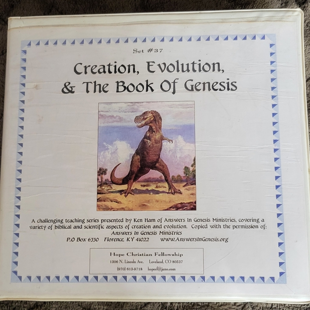 Creation,  Evolution and the Book of Genesis set of cassettes.